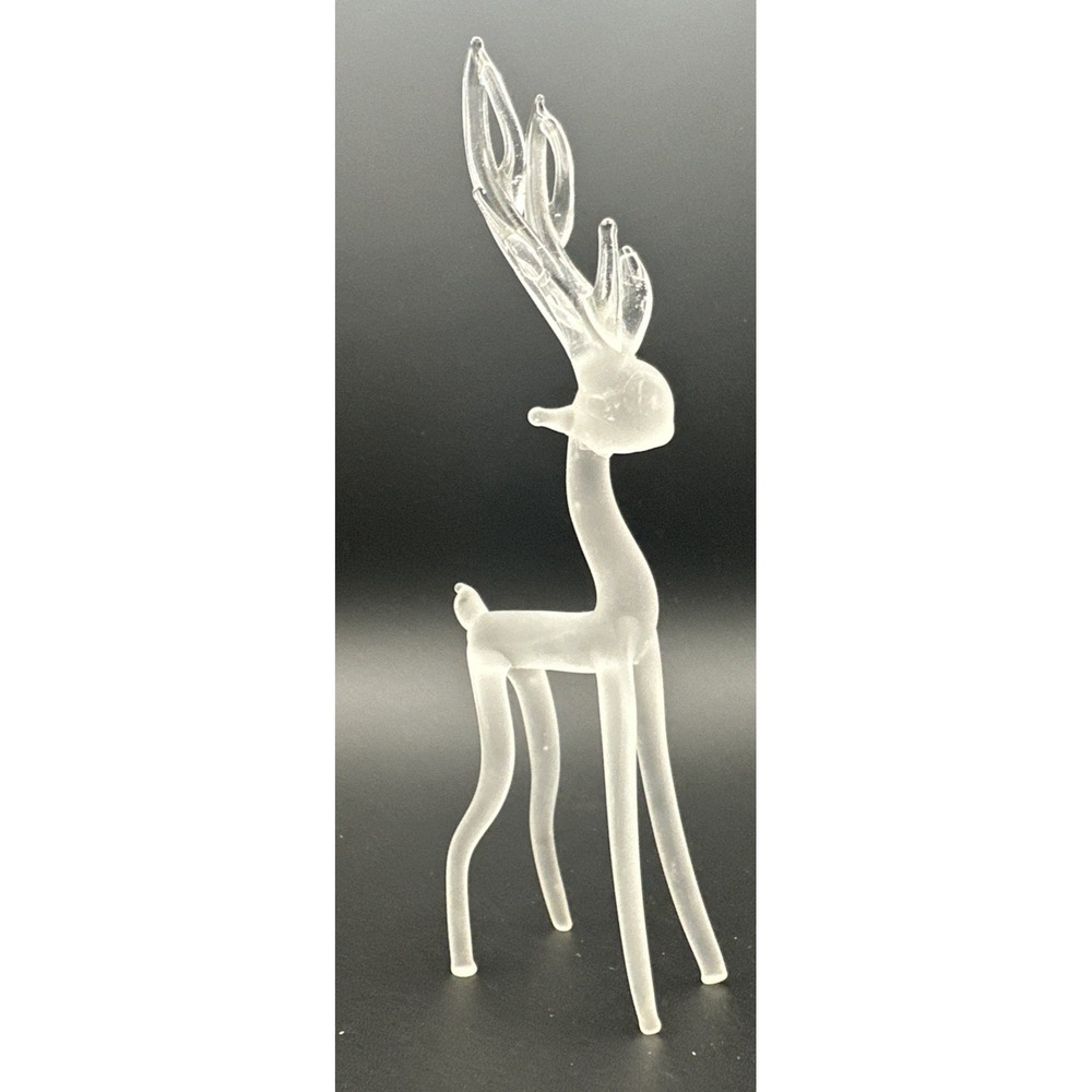 Vintage Silvestri 4191 Crystal Reindeer Figurine 5 1/2" Made Taiwan Original Box